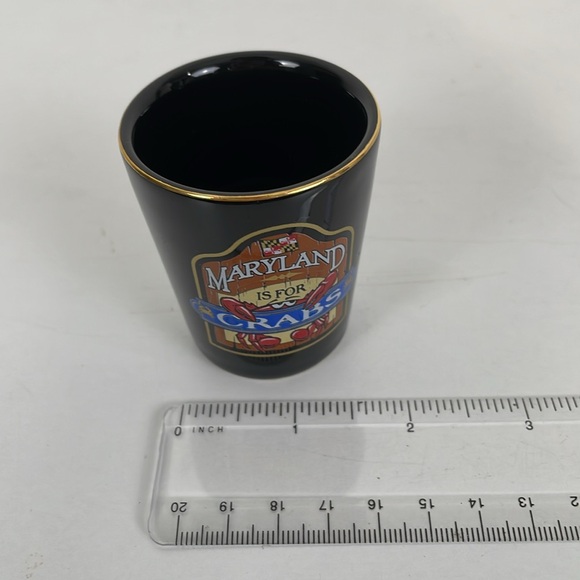Maryland Crab Shotglass Black Shot Glass MD State - Picture 5 of 5